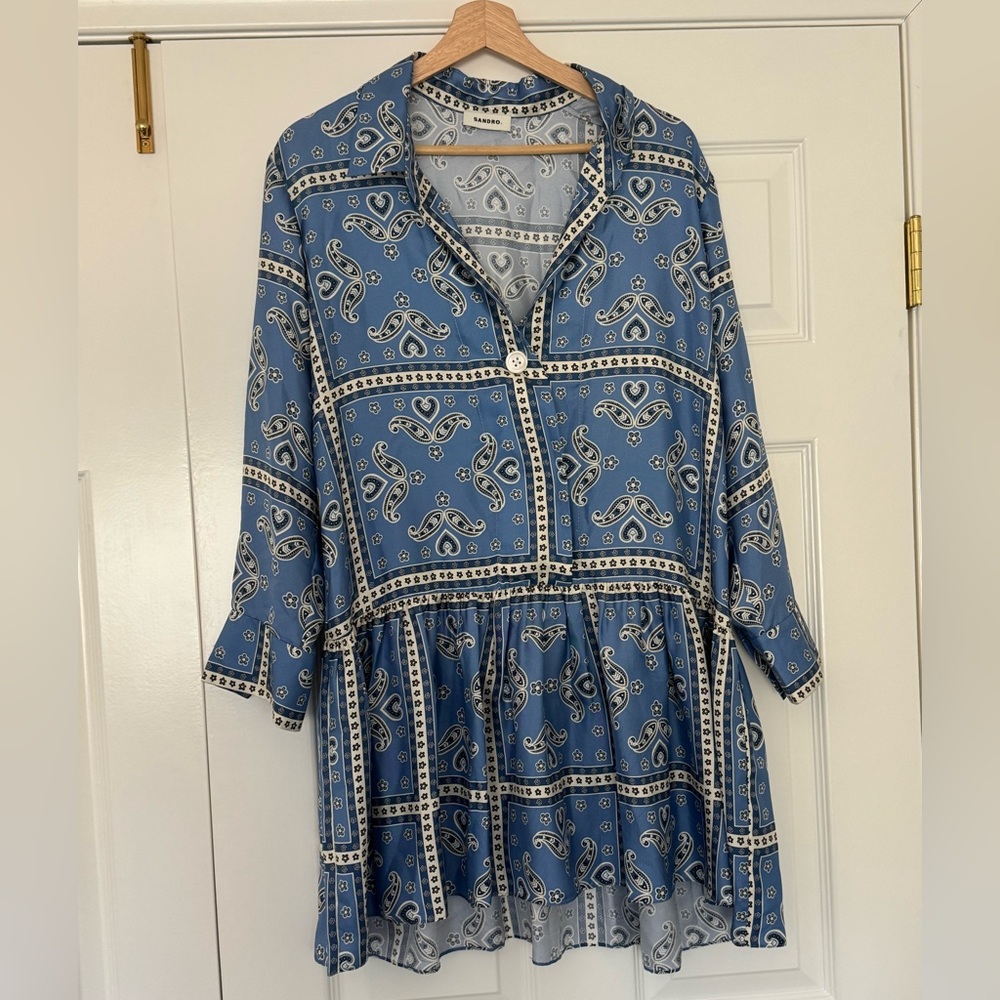 SANDRO Paisley Silk Dress - Picture 5 of 7